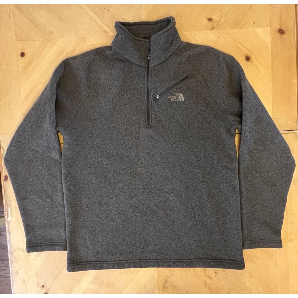 The North face Sweater Gray Jacket Mens large Sweatshirt 1/4 zip